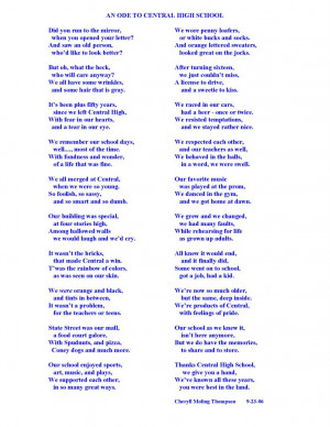 poem written for the 50th reunion of the Madison Central High School ...