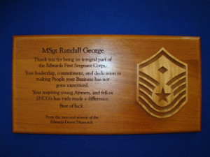 Diamond going away plaque