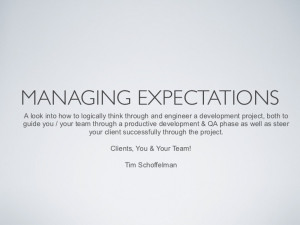 Managing Expectations