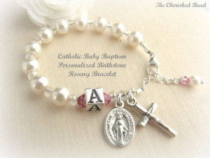 Personalized Birthstone Catholic Baby Baptism by TheCherishedBead, $25 ...