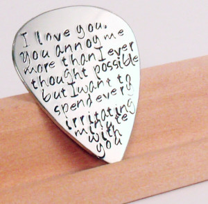 Love quotes Guitar Pick-Perfect Gift for a Grooms Wedding gift-husband ...