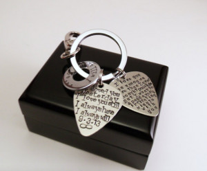 Love Quotes Guitar Pick Key Chain