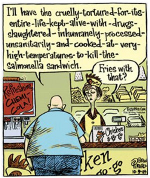 Fast Food Humor.Animal Right, Food For Thoughts, Comics Book, Food ...