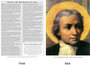 ... John Baptist de La Salle and a Prayer to St. John Baptist de La Salle