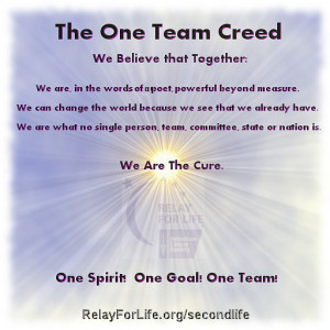 ... state or nation can be we are the cure one spirit one goal one team