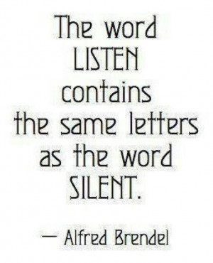 The word LISTEN contains the same letters a sthe word SILENT.