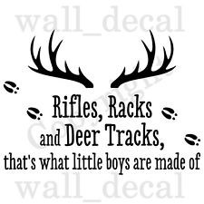 ... Deer Tracks Little Boys Wall Decal Vinyl Sticker Quote Hunting Gun