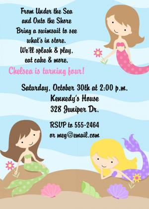 Shop our Store > Under the Sea Mermaids Birthday Party Invitations