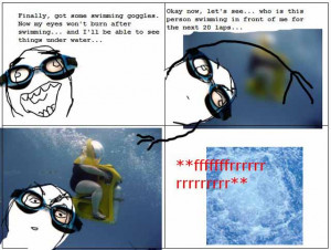 ffffuuuu rage comic, funny swimming underwater, scuba doo,