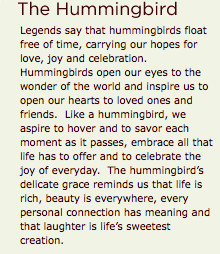 Are you ready to live like a hummingbird?