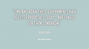 Time and again these governments have rejected proposals today - and ...