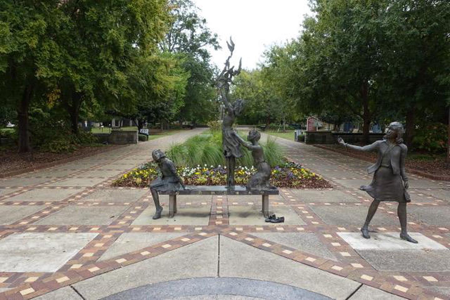 Mural Sculpture of the four little girlsHundreds of people visit Kelly Ingram Park each year to learn about the Civil Rights Movement in Birmingham