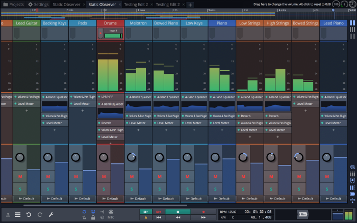 Tracktion Waveform Mixer screen 2