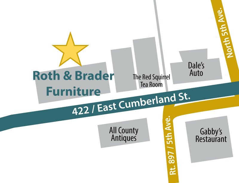 Map to Roth & Brader Furniture