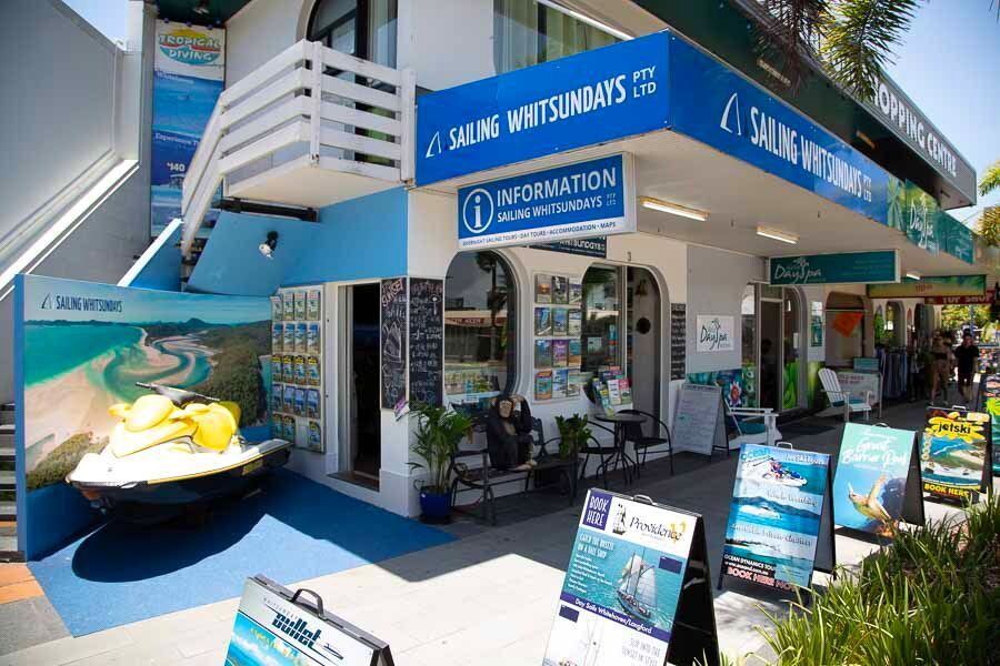 Sailing Whitsundays Shop front with blue signage