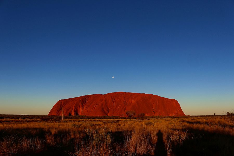 Beautiful scenic shot of Uluru at dusk