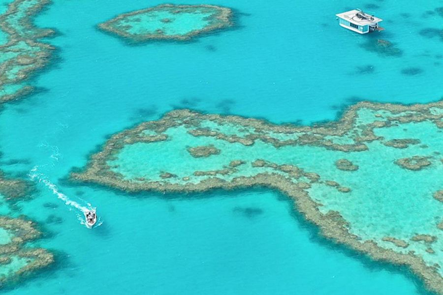 Adam Rikys Heart Reef Seaplane Tour drone in the Whitsundays Instagram