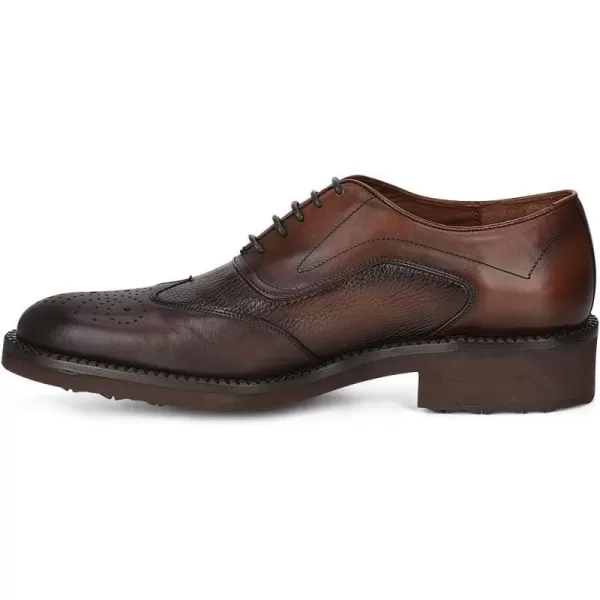 FRANCO CUADRA Mens Derby Shoes in Genuine Deer Leather BrownBrown