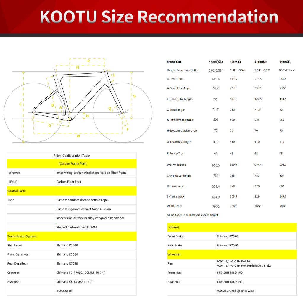 KOOTU RIDER Carbon Road Bike With Shimano 105 Groupset 22 Speed – KOOTUBIKE