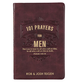 101 Prayers for Men Brown Faux Leather Gift Book - Psalm 145:18