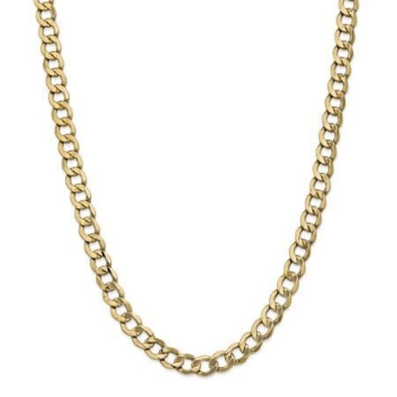 American Jewelry 14K Yellow Gold 4.2mm Beveled Curb Chain (18")