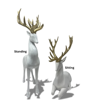 Deer Resin Set of 2 13"H, 18"H Resin