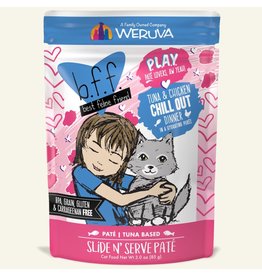 Weruva Best Feline Friend PLAY Tuna Based Slide N' Serve Pate | Tuna & Chicken Chill Out Dinner in Puree 3 oz single