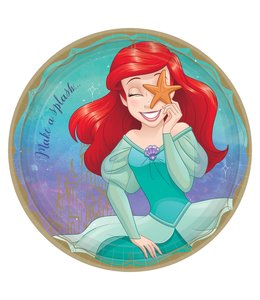 Amscan Inc. Disney Princess Round Plates, 9 Inch 8/pk-Ariel