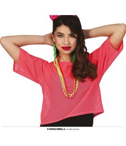 Fiestas Guirca NEON PINK FISHNET T-SHIRT