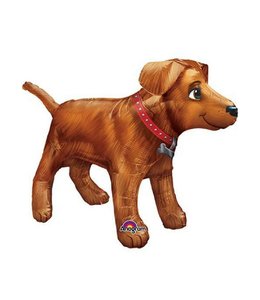 36X24 Inch Golden Dog Mylar Shape Balloon-PKG