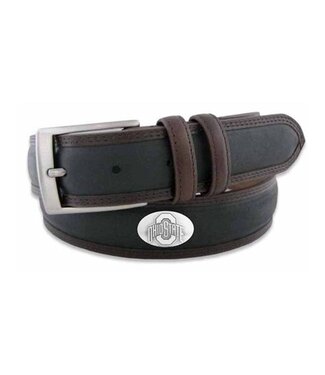 Ohio State Concho Two Tone Leather Belt