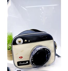 NCA0015 -  Black, White, Camera Novelty Clutch