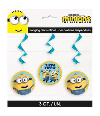 UNIQUE INDUSTRIES INC Minions 2 - Hanging Swirl Decorations