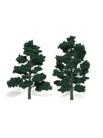 Woodland Scenics TR1517 - Ready Made Trees, Dark Green 6-7" (2)