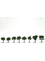 Woodland Scenics TR1501 - Ready Made Trees, Medium Green 3/4"-1 1/4" (8)