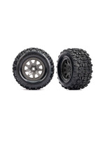 Traxxas 10771-GRAY - Mini Maxx 4" Sledgehammer Tires & Wheels Grey