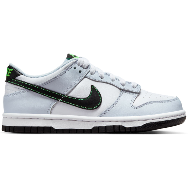 Nike Nike Dunk Low Bg- White/Black-Ftbll Gry-Grn Strk