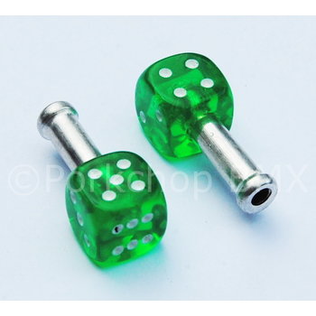 Trik Topz Dice Bicycle Brake Cable End Tips (pair) CLEAR GREEN