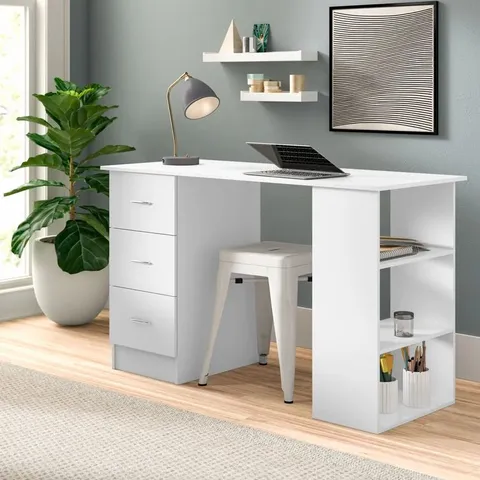 BOXED COMPUTER DESK WHITE