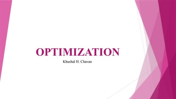 Optimization in Pharmaceutical Formulations: Concepts, Methods & Applications