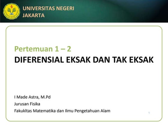 Termodinamika (1-2) a Diferensial eksak dan tak eksak