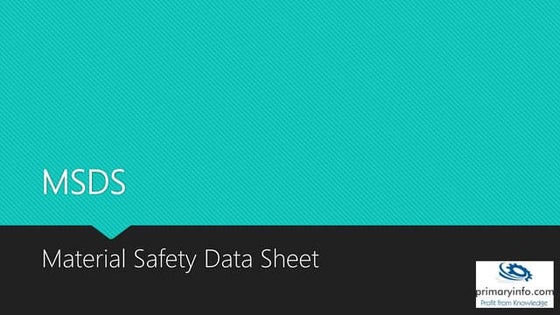 MSDS-  Material Safety Data Sheet