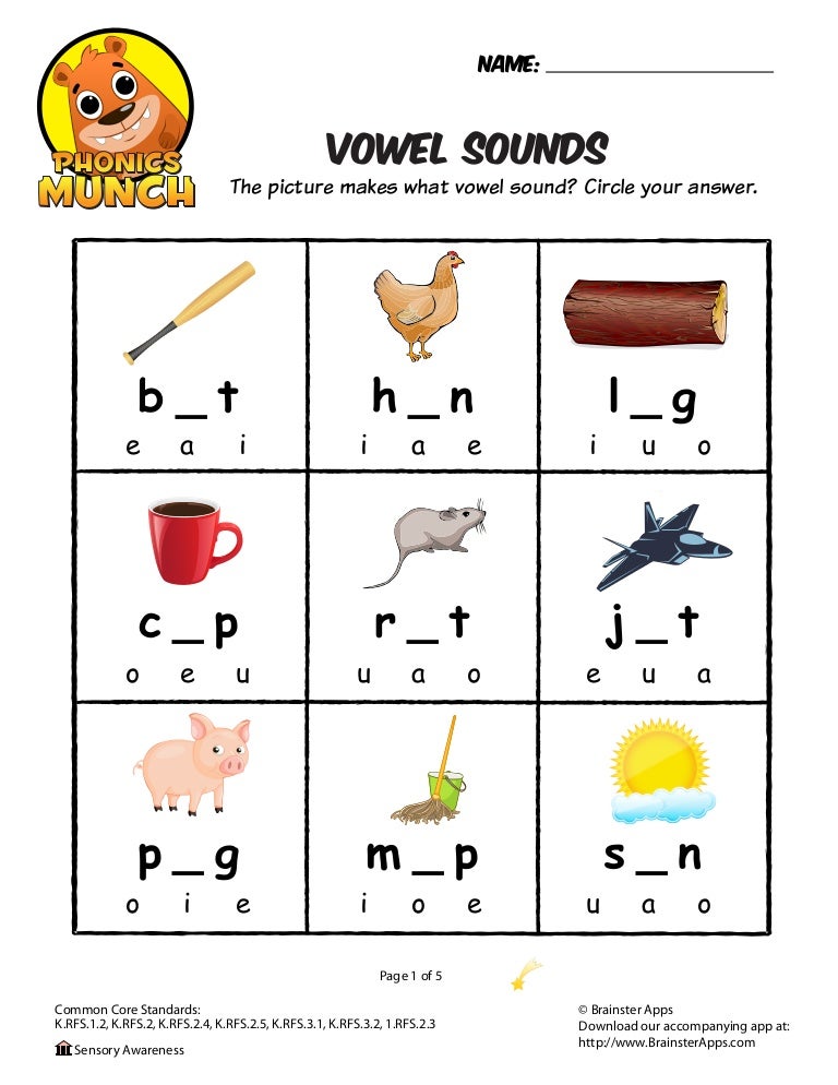 Short And Long Vowel Sounds Worksheets