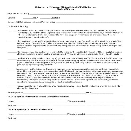 Medical Waiver | PDF