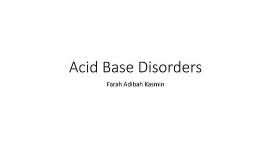 Acid base disorders