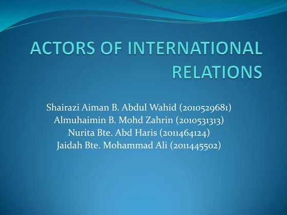 Actors of international relations