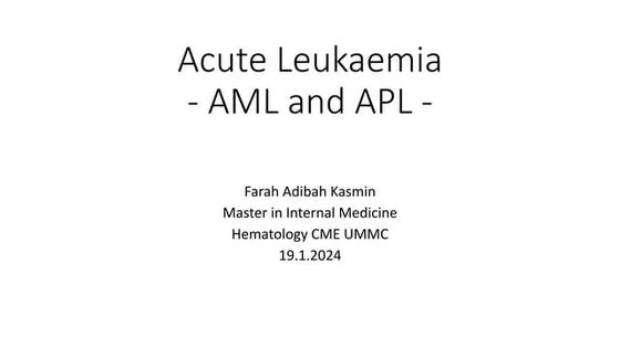 Acute Leukaemia - Most common leukaemia in adults