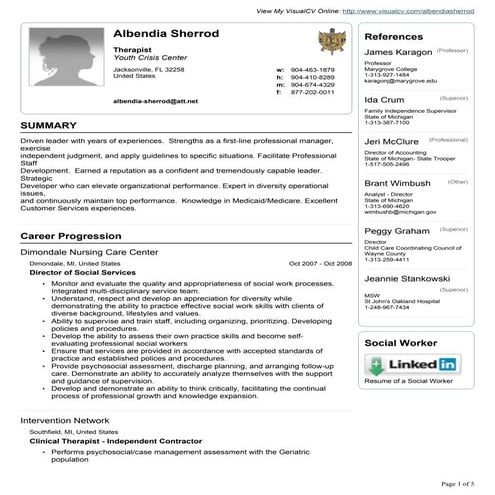 Albendia Sherrod Visual Cv Resume[1] | PDF | Free Download