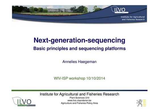 NGS - Basic principles and sequencing platforms