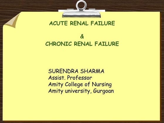 acute and chronic renal failure